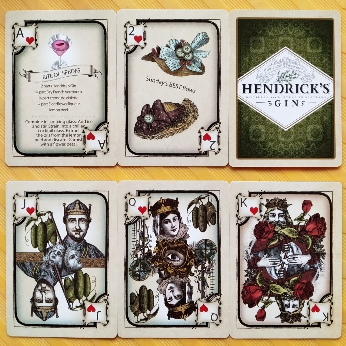 Cocktail Recipe Book - Hendrick's Gin Oyun Kartları Seti 9*6cm