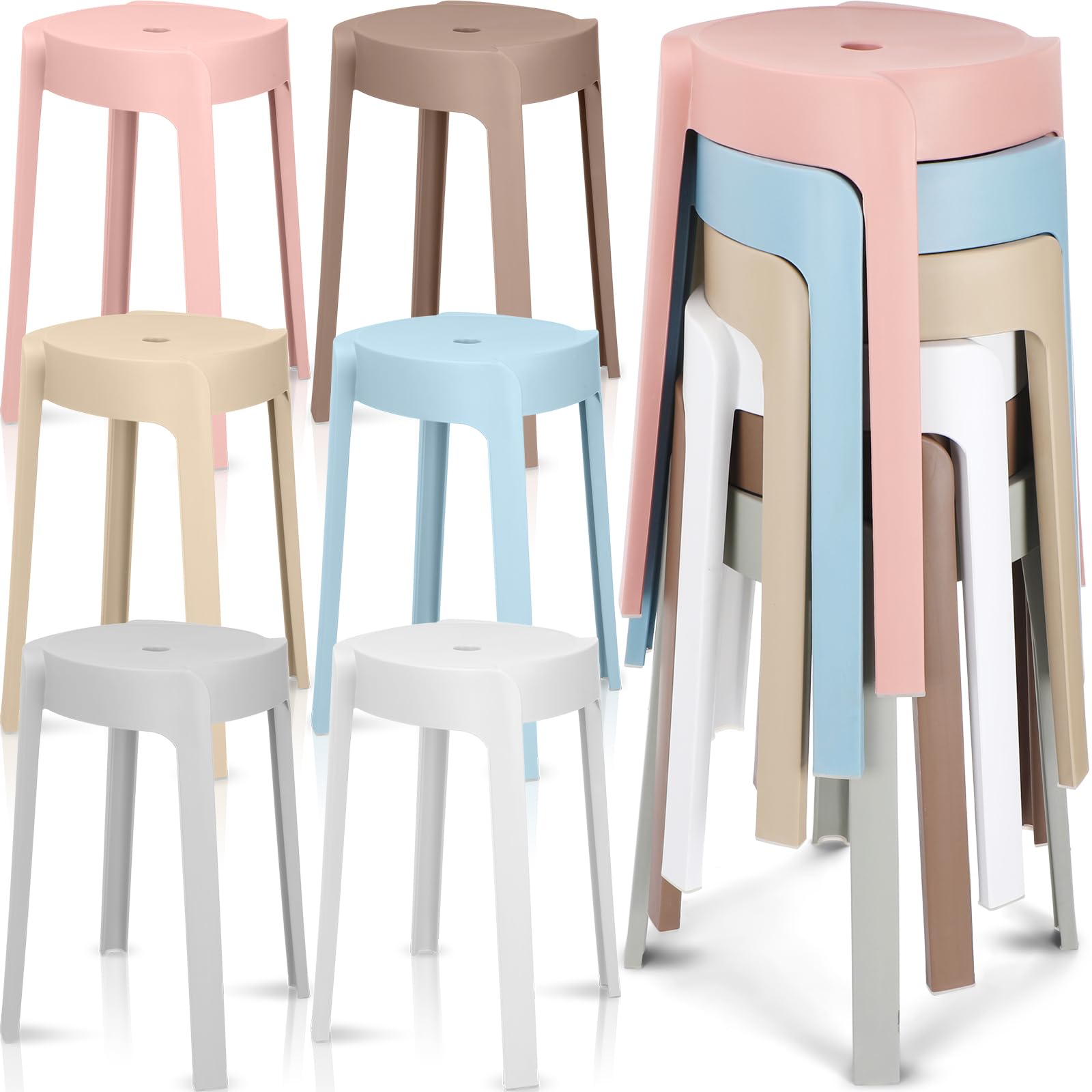 Home Bar Seating - 1/6 Paket Plastik İstiflenebilir Tabureler 18
