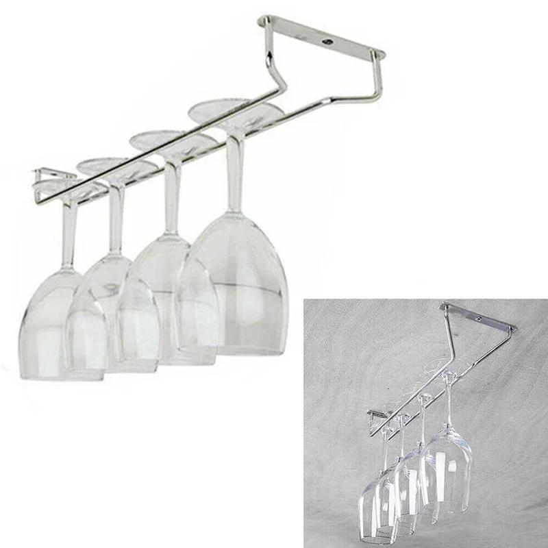 Home Bar Shelf - Ters Çevrilmiş Şarap Kadehi Rafı Şampanya