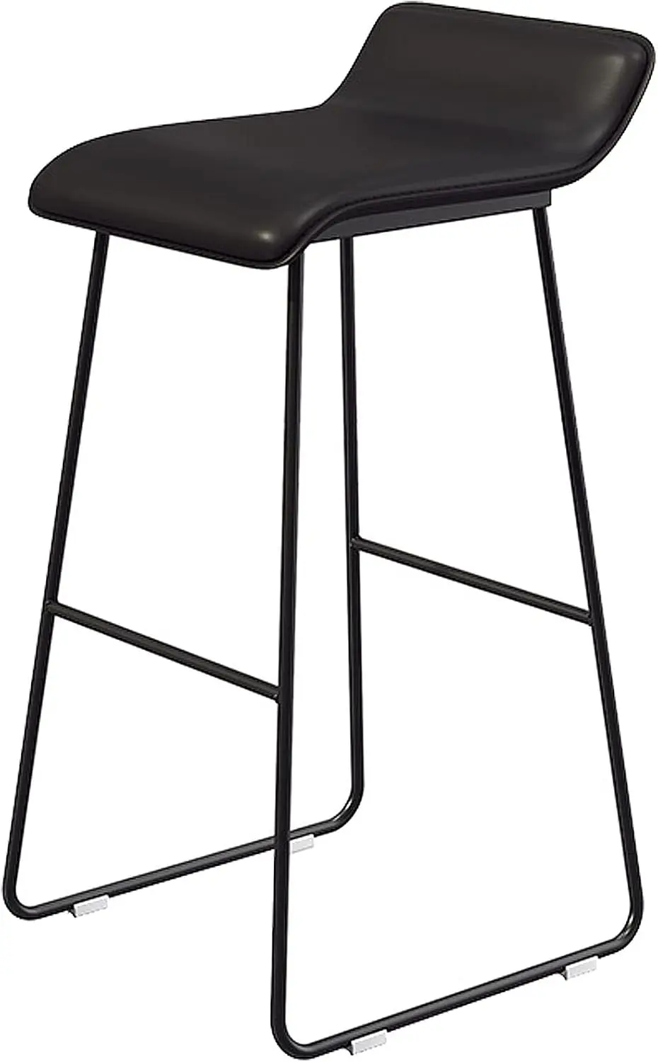 Home Bar Stools - Endüstriyel PU Deri Bar Tabureleri, Sırt