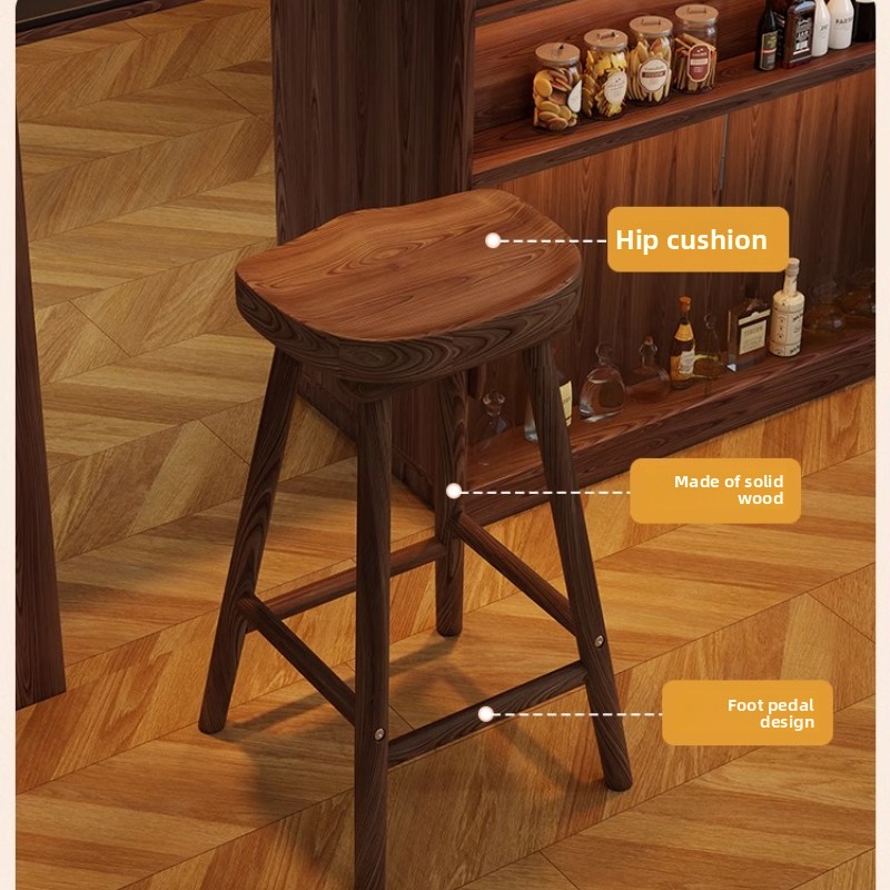 Masif Ahşap Kavisli Bar Tabure - Home Bar Seating incelemesi ve fiyatı